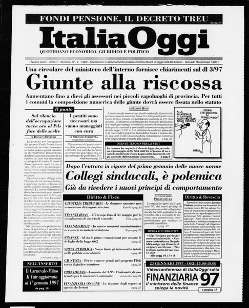 Italia oggi : quotidiano di economia finanza e politica